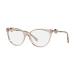 Versace VE3298B 5339 şeffaf pembe kadın optik gözlük çerçevesi