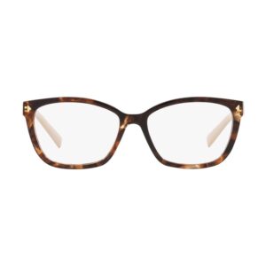 Prada PR 15ZV 07R1O1 kadın kahverengi dikdörtgen optik gözlük çerçevesi
