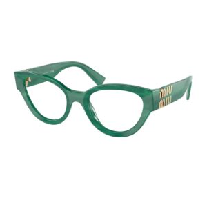 Miu Miu MU01VV 1AB1O1 kemik yeşil çekik kadın optik gözlük modeli
