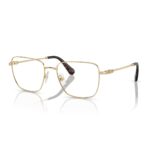 Swarovski SK1003 4013 soluk gold altın rengi dikdörtgen metal kadın optik gözlük çerçevesi