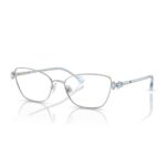 Swarovski SK1006 4020 gümüş taşlı metal kadın optik gözlük çerçevesi