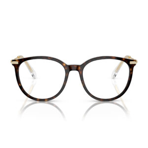 Swarovski SK2009 1002 kahverengi kadın asetat kemik taşlı optik gözlük çerçevesi