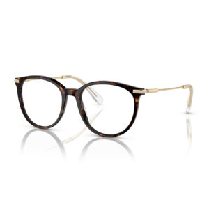 Swarovski SK2009 1002 kahverengi kadın asetat kemik taşlı optik gözlük çerçevesi